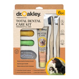 Dr. Oakley Total Dental Care Kit for Dogs & Cats: Chicken Flavor -Toothpaste, Brushes, and Case, Natural