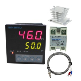 Inkbird PID Temperature Controllers Thermostat ITC-106VH, K Sensor, White Heat Sink, 25A DA Solid State Relay, 100ACV - 240ACV for Sous Vide, Home Brewing, Pump, Hatching
