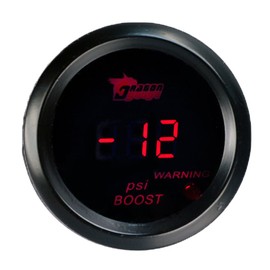 Mintice™ 2" 52mm Black Car Motor Digital Red LED Light PSI Turbo Boost LED Gauge Meter