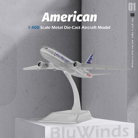 BluWinds 1/400 American 777 Airplane Model Diecast Airplanes Model Aircraft Metal Alloy Model For Collection and Display