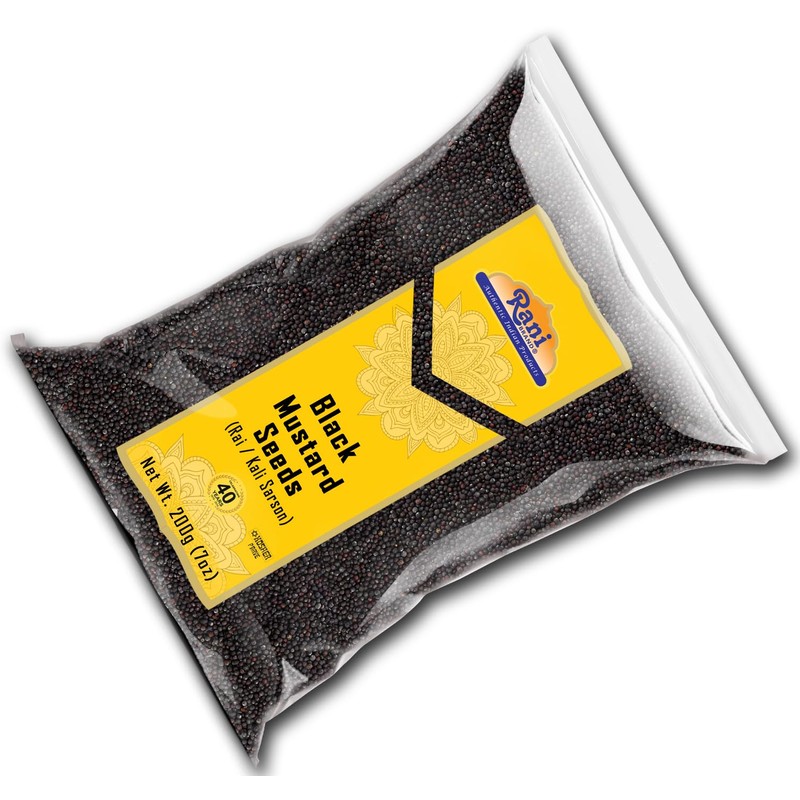 Rani Black Mustard Seeds Whole Spice (Kali Rai) 7oz (200g)