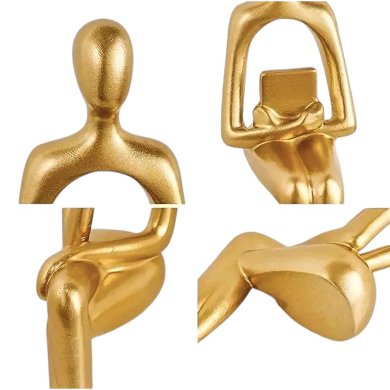 3-Pcs Thinker Statues Resin Sculptures, Modern Abstract Home Decor Ornaments,