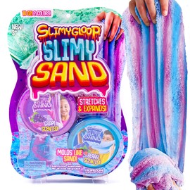SLIMGLOOP Slimy Sand Twist, 10oz. Blue/Purple Play Sand, 2-in-1 Grape/Berry Scented, Moldable Expandable Sand, Great Sensory Activity for Tactile Fun, Toys for Kids Ages 3, 4, 5, 6, 7