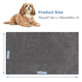 ASIJIA 2PCS Dog Blanket Cat Blanket, 70 x 100 cm Thick Washable Soft and Warm Pet Blankets for Small and Medium Dogs & Cats (Grey)