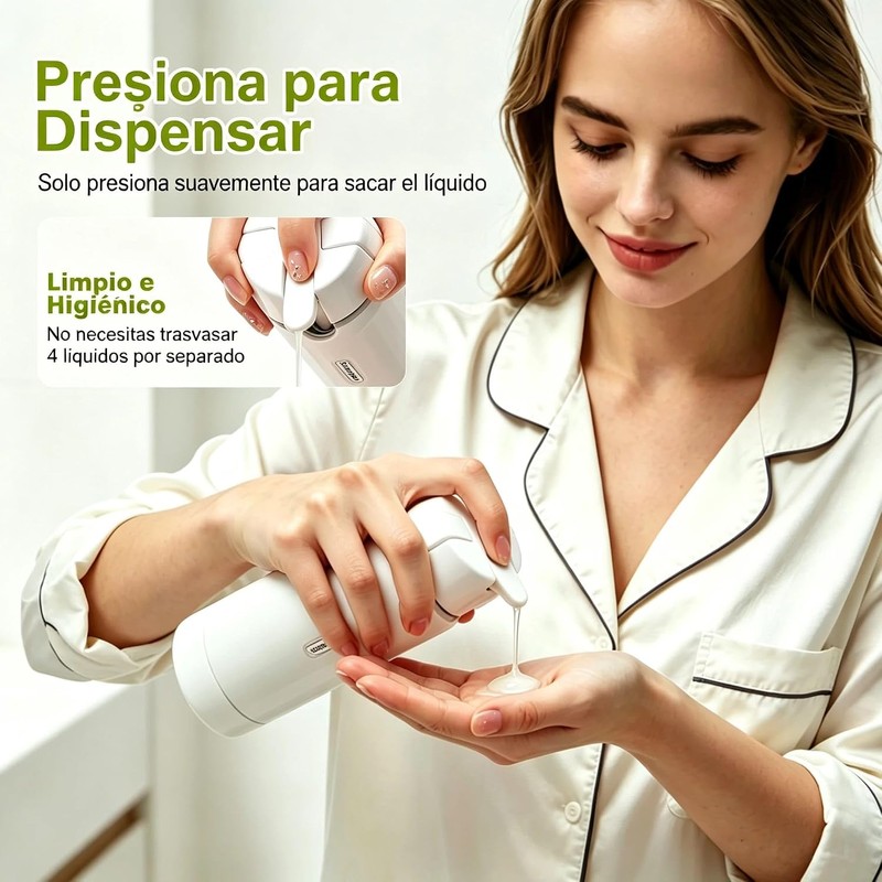 Dispensador de viaje 4 en 1 a prueba de fugas