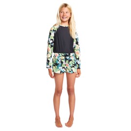 Volcom Girls' Sunny Beach 2" Boardshort Swim Trunk, Black