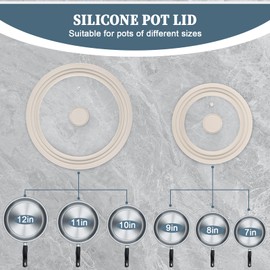 Universal Lids for Pots, Pans and Skillets, Fits 7",8",9",10",11",12" Cookware, Replacement Pan Lid with Tempered Glass and Heat-Resistant Silicone Edge,Durable Frying Pan Cover