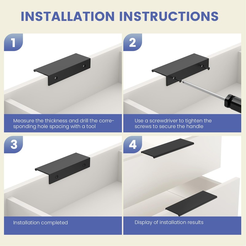 Peaha 10 Pack Kitchen Cabinet Handles 5 inch Black Pulls