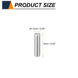 sourcing map 100pcs Dowel Pins M1.5(1.5mm) x 6mm 304 Stainless Steel Cylindrical Shelf Support Peg Pin Rod Fasten Elements for Metal Devices Wood Furniture DIY Installation, Silver