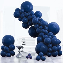 PartyWoo Navy Blue Balloons 120 pcs Different Sizes Pack of 18 12 10 5 Inch Pearl Dark Blue Balloon Arch Kit Garland for Graduation Wedding Baby Shower Birthday Party Decorations Blue-Z90