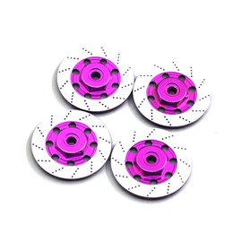4PCS MORFUM RC Aluminum Alloy Hex Drift Wheels Rim Tires Hub Brake Disc Compatible with Sakura D4 AWD RWD 1/10 RC Drift Crawler Car Upgrade Parts (Purple)