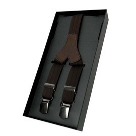 Lloyd Braces 25 mm Plain Leather Back Clips 40 Brown, brown