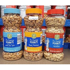 Southern Grove Dry Roasted Peanuts with Sea Salt Dry Roasted Peanuts Honey Roasted and Dry Roasted Peanuts Unsalted 16 Ounces