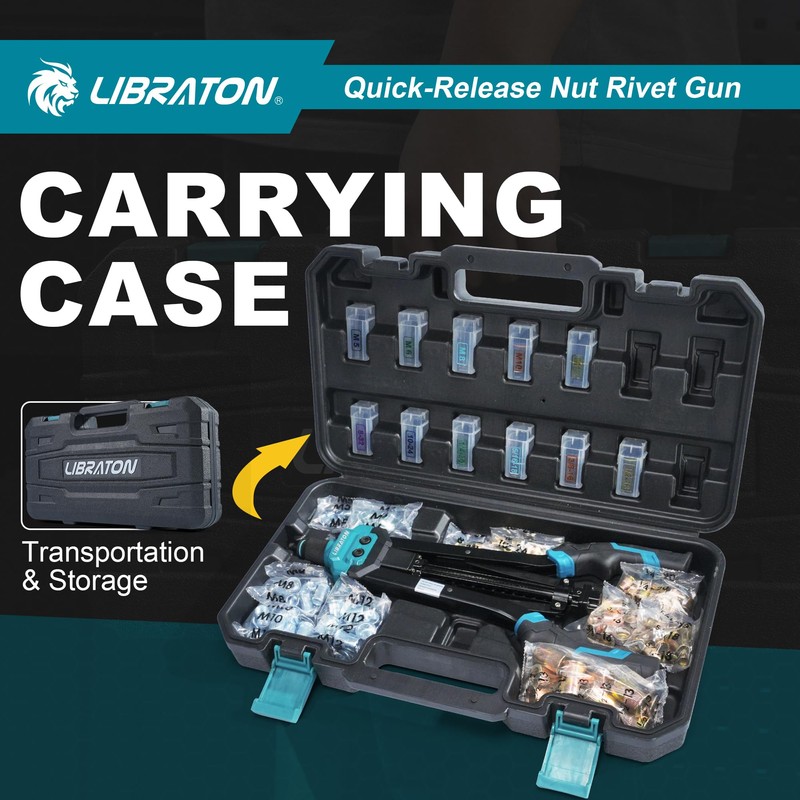 LIBRATON Rivet Nut Tool, 16" Rivnut Tool Kit, Hand Rivet