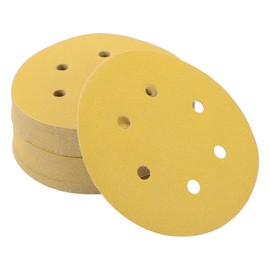A ABSOPRO 6 Inch 6-Hole Sanding Discs Round Velcro Sandpaper 180 Grits - Pack of 50