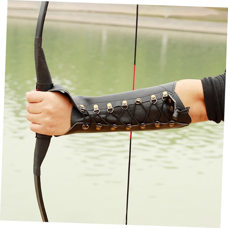 Kisangel Gloves for Men Archery Arm Guard Leather Forearm Protector