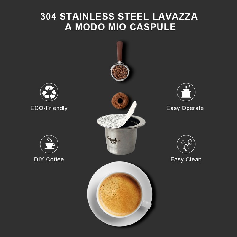 Two Usages Stainless Steel Fillable Coffee Capsules Reusable Coffee Capsule