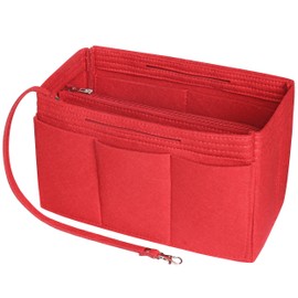 Soyizom Felt Handbag Organiser Insert Bag in Bag Organiser Insert Handbag Liner, Bag Organiser Fits Speedy 25-40, Neverfull (Red, Medium, red
