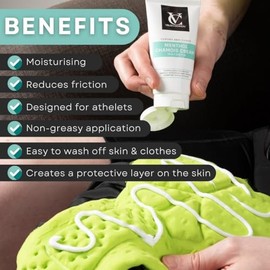 VeloChampion Luxury Chamois Cream for Cyclists, Runners and Athletes | Vegan, Cooling, Moisturising Anti-Chafing Cream | Reduces Friction and Chafing | Suitable for Men Women (75 ml)