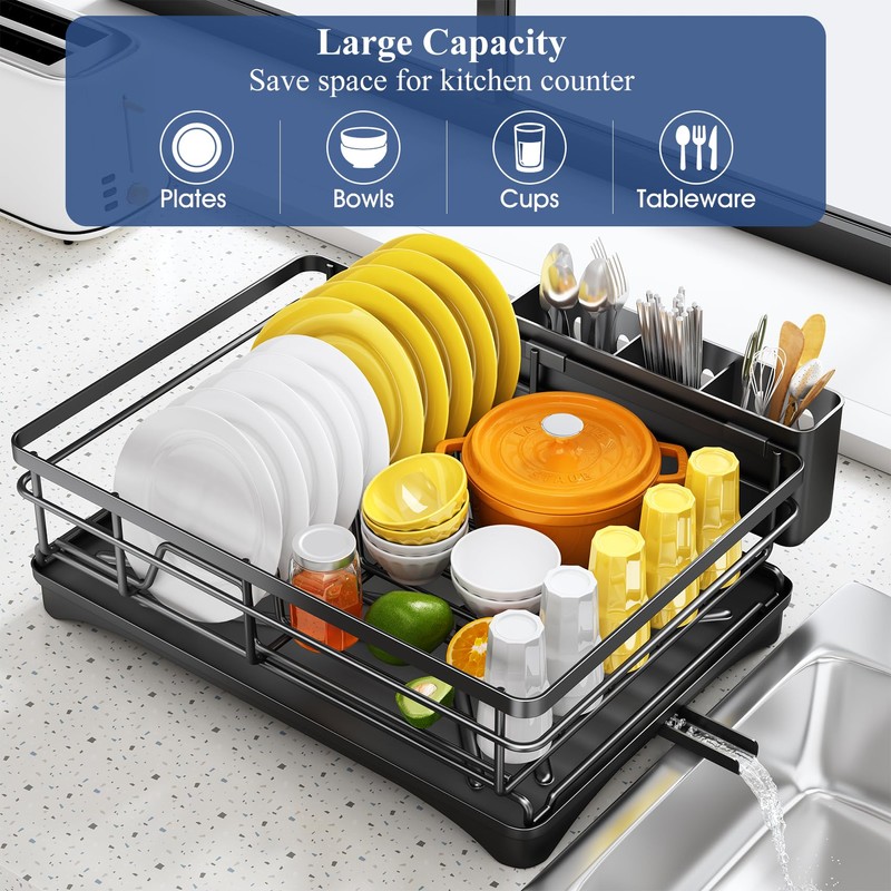 SNTD Dish Drying Rack for Kitchen Counter - Large Dish