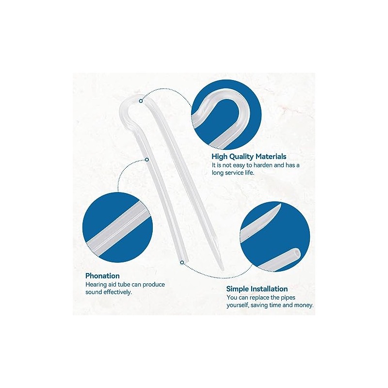 10pcs Hearing Aid Tubes, 3.6 x 2mm Soft Flexible PVC