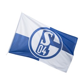 FC Schalke 04 Hoisting Flag, Karo, Weatherproof, Blue, 150 x 100 cm
