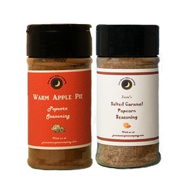 Premium | POPCORN SEASONING | Variety 2 Pack | Warm Apple Pie | Salted Caramel | 3.5 fl. oz | Calorie Free | Fat Free | Saturated Fat Free | Cholesterol Free