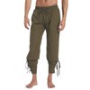 perdontoo Men's Ankle Banded Cuff Renaissance Pants Medieval Viking Navigator