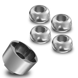 4+1 Anti-Theft Nuts Anti-Theft Security Nut Lock Anti-Theft M6 M8 M10 M12 Stainless Steel (M6, 4 Nuts 1 Lock) 4M6T