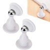 Magnetic Door Stoppers, 2 Packs of Stainless Steel Door Clips, Drill-Free Door Stopper Screws, Door Handle Silencers and Wall Protection Solutions (C-White)