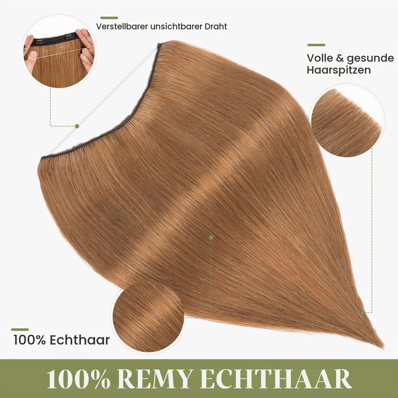 MY-LADY Secret Wire Extensions with Adjustable Fish Line Light Brown