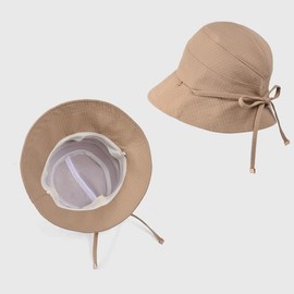 LeafIn 8761 Women's Hat, Sun Hat, UV Protection Hat, Wide Brim Hat, Chin Strap, Adjustable, UV Protection, Sun Hat, Breathable, Nursery School, Summer, Beach Hat, Work Hat, beige, Free size