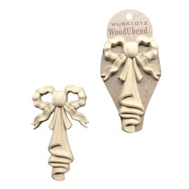 WoodUbend WUBX1012 Pack of 2 Bows - Wood Appliques - Bendable & Flexible Onlays 12.5x8cm - DIY Craft, Furniture & Home Decor - Easy to Apply & Paint - Versatile, Reusable & Durable Decals