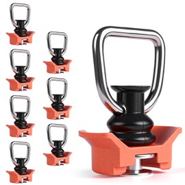 Idong Airline Rail Fitting Ring, Pack of 8 Airline Rails Single End Fitting with 1000 kg Load Capacity, Fixed Lashing Eyelets for Safety Lashing Straps and Car Transport Lashing Rails