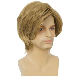 Siudus Blonde Short Wigs for Men Side Part Layered Natural Hair Wig Heat Resistant Synthetic Fibre Wig for Daily Use