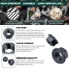 M10-1.5 Black Flange Nuts (25 pcs), 304 Stainless Steel 18/8,