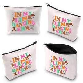 Line Dancing Makeup Bag Line Dance Lover Gift Western Line Dancer Cosmetic Bag Country Dance Zipper Pouch (LINE Dancing ERA 3uk)