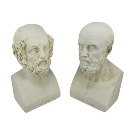 Aristotle and Homer Bust Bookends Greek Philosophy