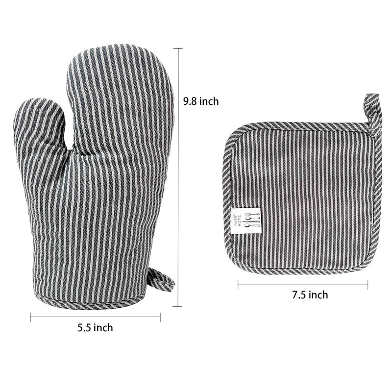 4Pcs Oven Mitts and Pot Holders, Heat Resistant Oven Mitts