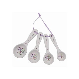 Purple Lavender Fine China Set of 4 Measuring Spoons