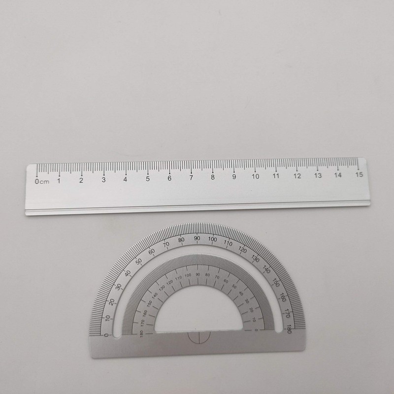 Accod Aluminum Alloy Ruler Set Stainless Steel Scale Ruler Math