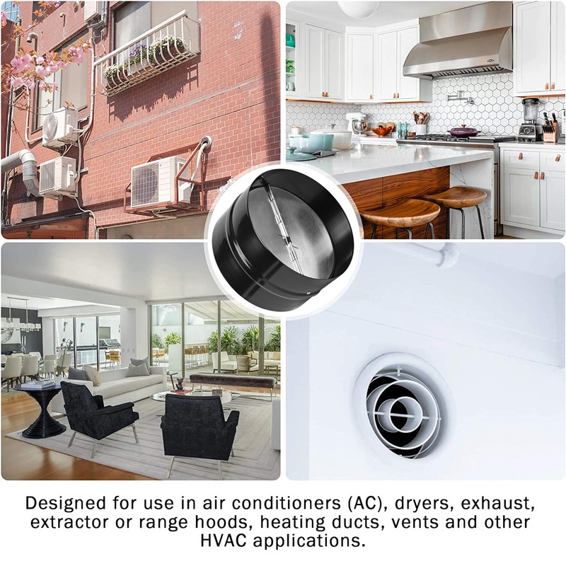 4 Inch Draft Blocker Backdraft Damper Duct Draft Stopper One-Way