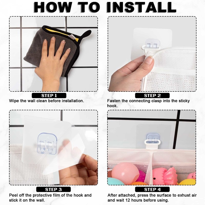 Bath Toy Storage Bag, Bath Toy Hanging Organiser Bag, Bath