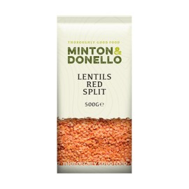 Minton & Donello - Lentils Red Split, 500g - Suitable for Vegetarians and Vegans - Plant Based Protein - Good Source of Other Essential nutrients