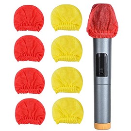 RuiJOTWAT 120Pcs Disposable Microphone Covers Non-Woven Handheld Mic Cover Windscreen Protective Cap Red and yellow