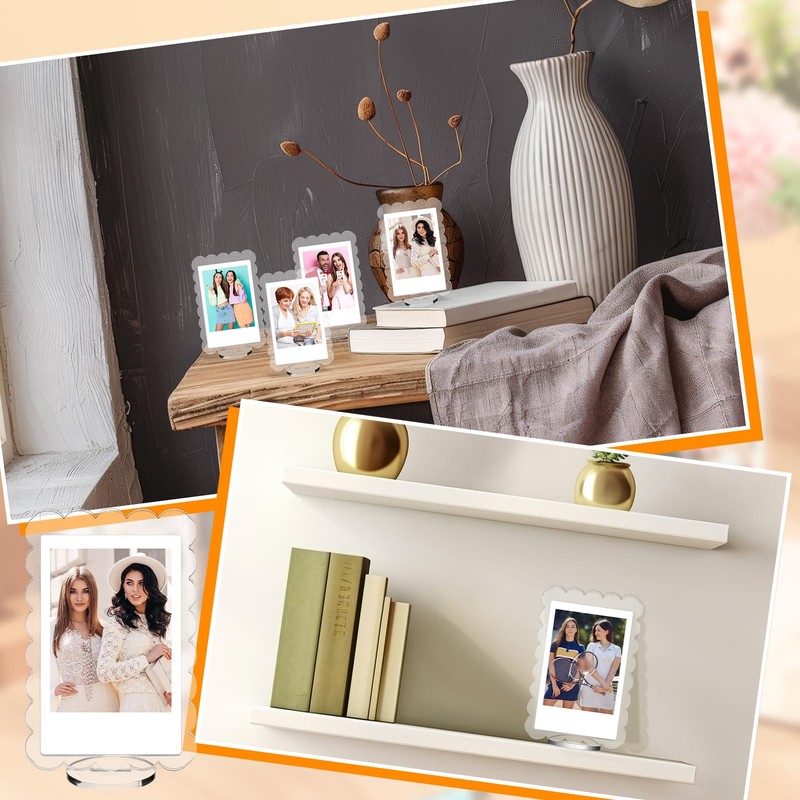 Marspark 15 Pcs 4x2inch Acrylic Photo Frame with Base Acrylic