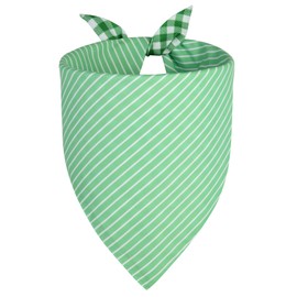 QUQULE Dog Bandana Green Boy Large 2PCS, Summer Spring Scarf, Durable Triangle Reversible Bibs Handkerchief for Puppy Pet