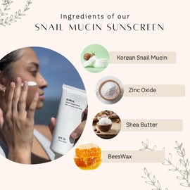 Korua Snail Mucin Sunscreen SPF 30 Made with Korean Snail Mucin and all Natural Ingredients