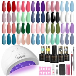ROSALIND Gel Nail Polish Kit with UV Light, 20 Colors Gel Polish Nail Kit Base and Matte/Glossy/Glitter Top Coat Manicure Tools Soak Off Nail Gel Starter Kit Gifts for Women
