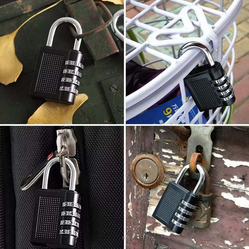 AIMALL 2PCS 4 Digit Combination Lock Key Security Padlock Anti